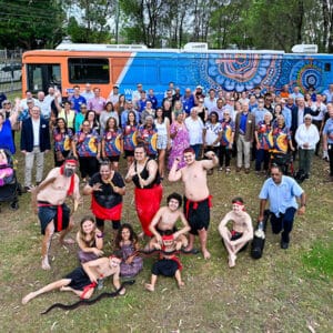 Reconciliation Action Plan Picture Of Group In Front Of Yaama Bus